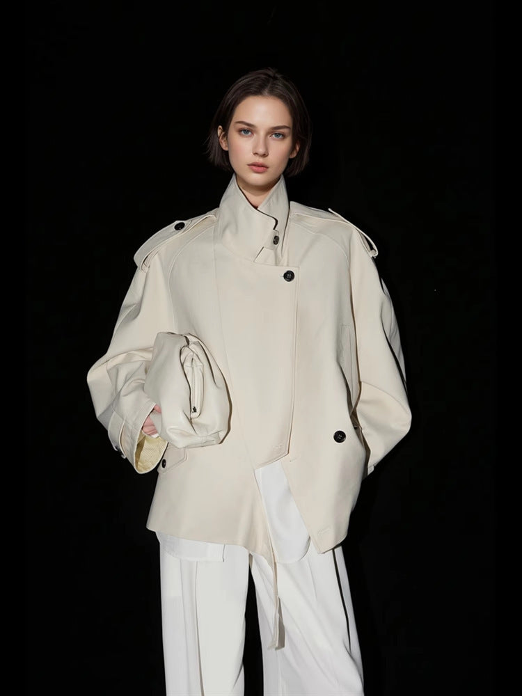 Loose Wide Retro British Trench Coat - Lotus Lane
