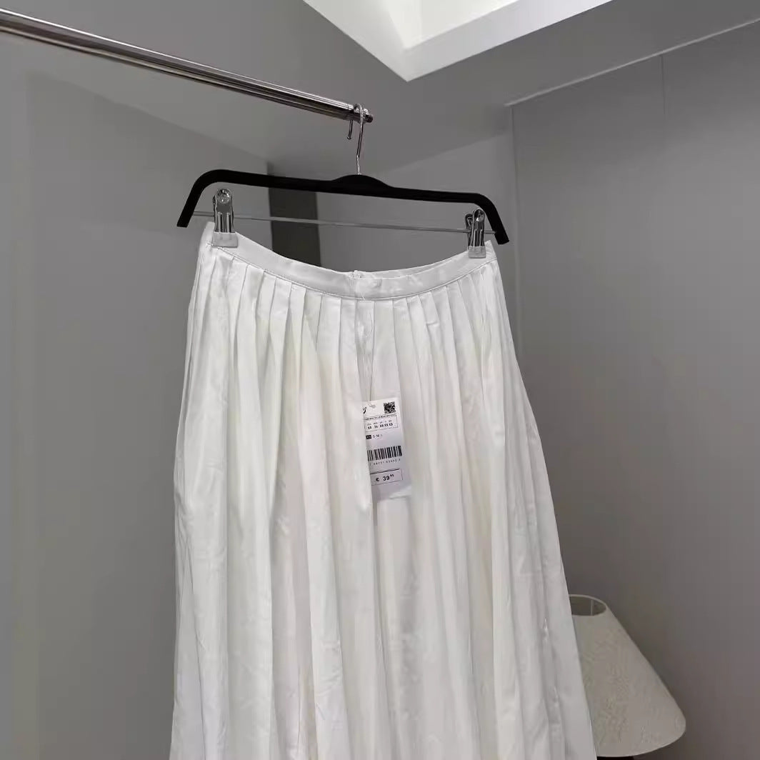 French Style White Idle Style Skirt Women's Waist Slimming - Lotus Lane