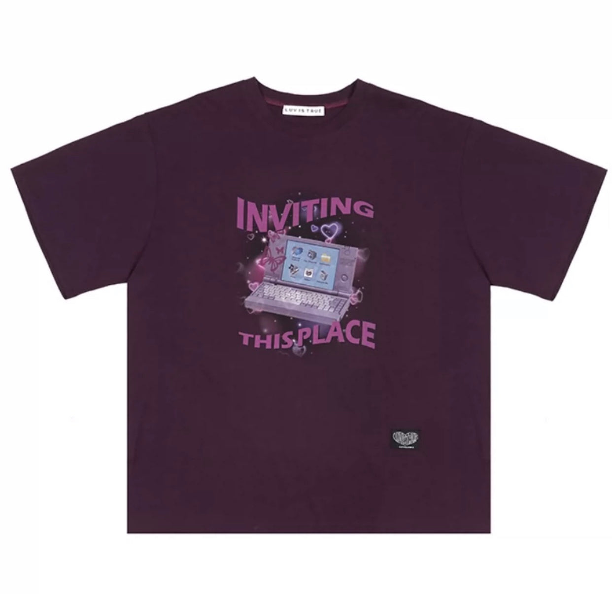 Desktop Computer Notebook Cute Print Top - Lotus Lane