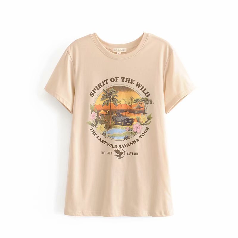 Sunset coconut print women's T-shirt - Lotus Lane