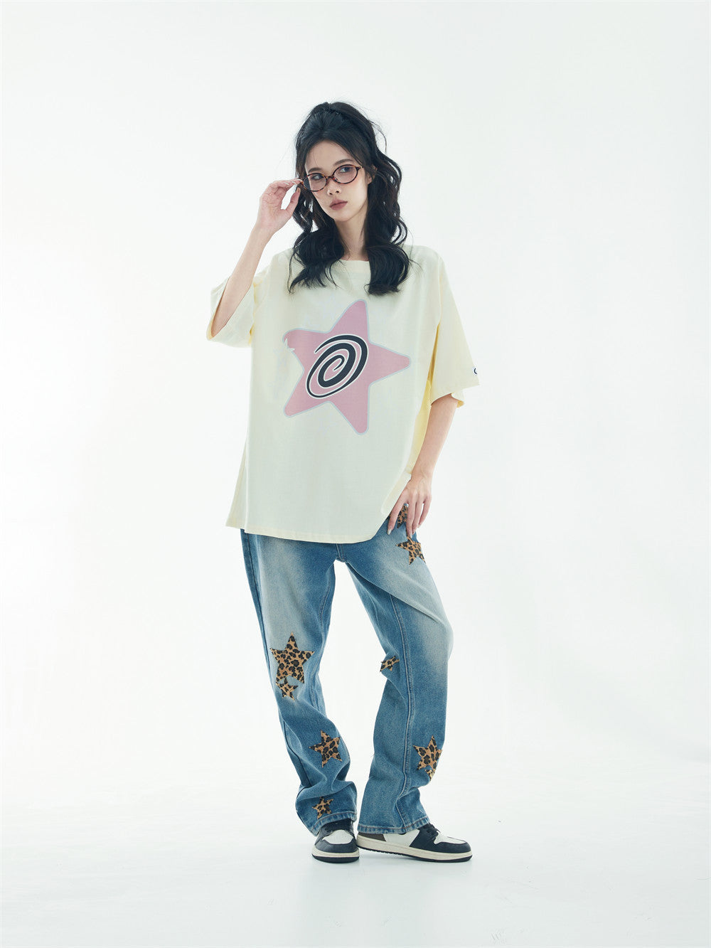 Creative Five-pointed Star Printed Short Sleeve Round Neck Men - Lotus Lane