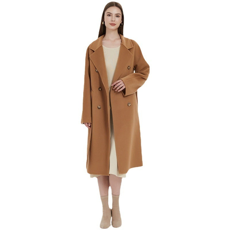 Reversible Cashmere Coat Women's Mid-length - Lotus Lane