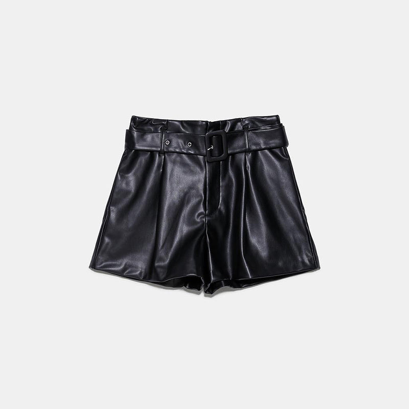 Women's leather shorts