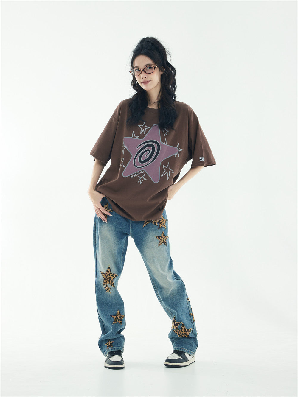 Creative Five-pointed Star Printed Short Sleeve Round Neck Men - Lotus Lane