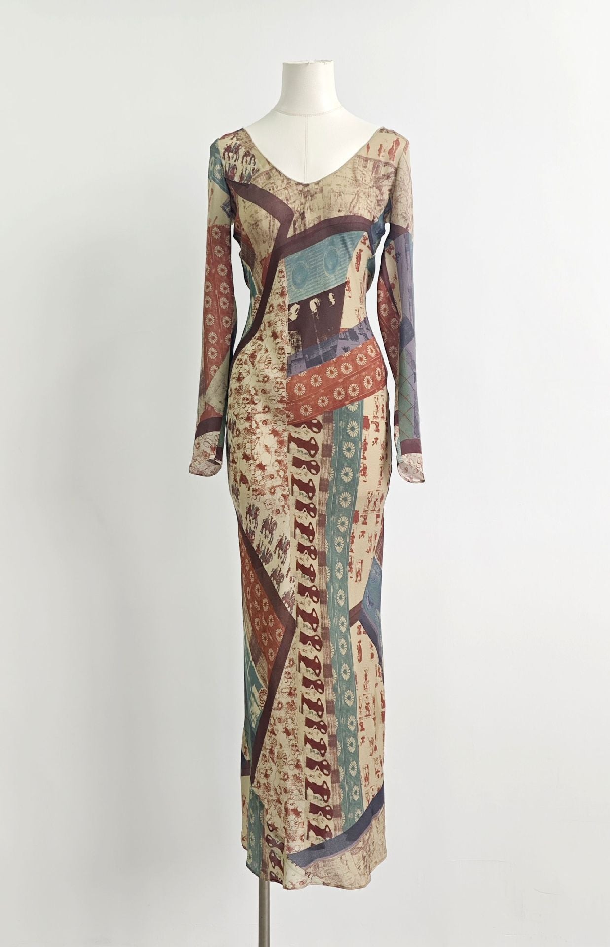 Women's French Slim Fit Slimming Long Dress - Lotus Lane