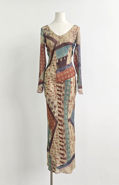 Women's French Slim Fit Slimming Long Dress - Lotus Lane