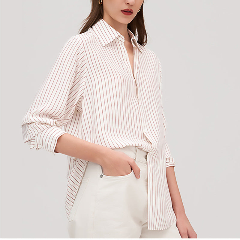 Solid Color Fashion Shirt For Women - Lotus Lane