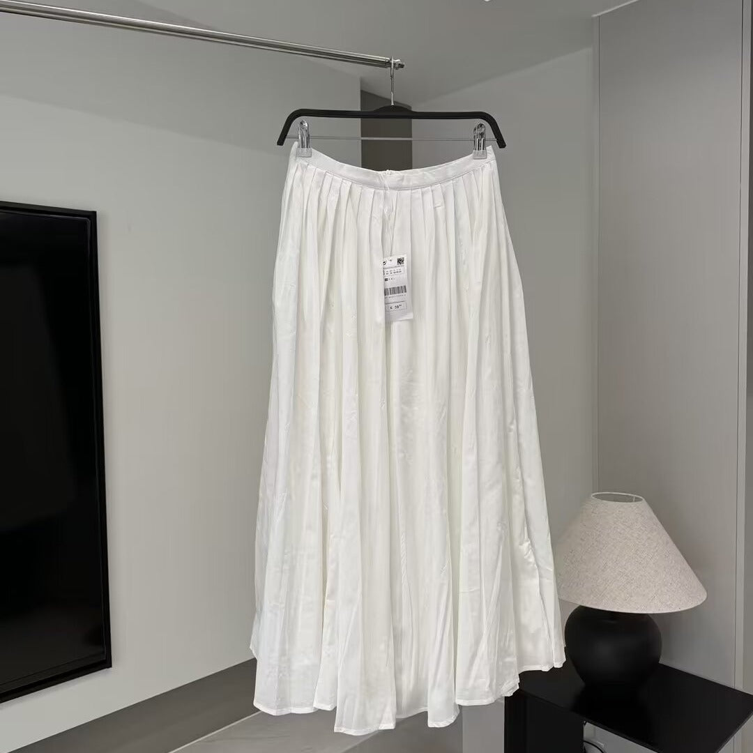 French Style White Idle Style Skirt Women's Waist Slimming - Lotus Lane