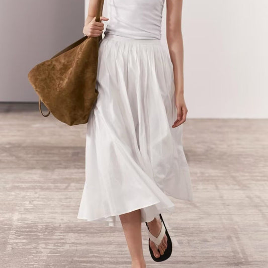 French Style White Idle Style Skirt Women's Waist Slimming - Lotus Lane