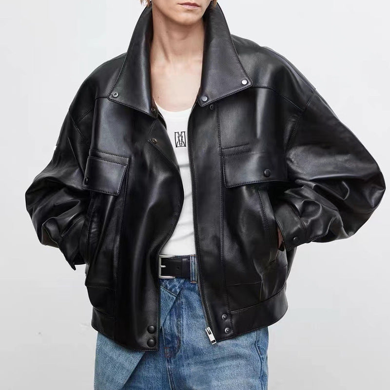 New Sheepskin Retro Loose Profile Casual Short Jacket - Lotus Lane
