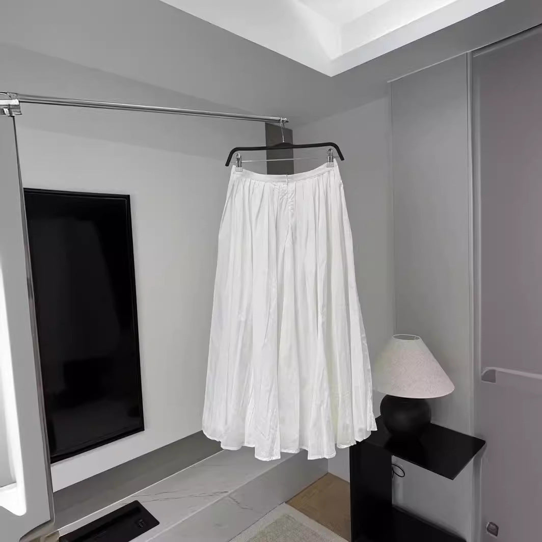 French Style White Idle Style Skirt Women's Waist Slimming - Lotus Lane