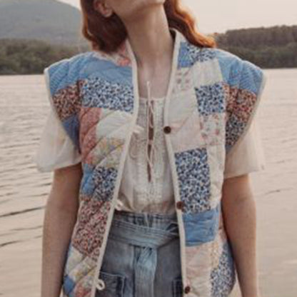 Printed Women's Cotton Padded Clothing Artistic Retro Loose Single-breasted Cardigan - Lotus Lane