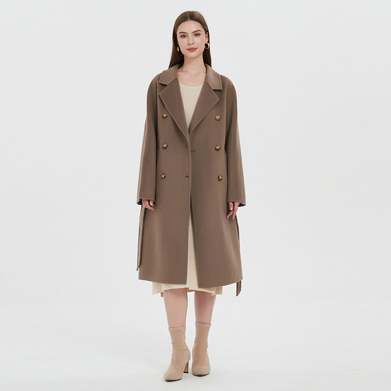 Reversible Cashmere Coat Women's Mid-length - Lotus Lane